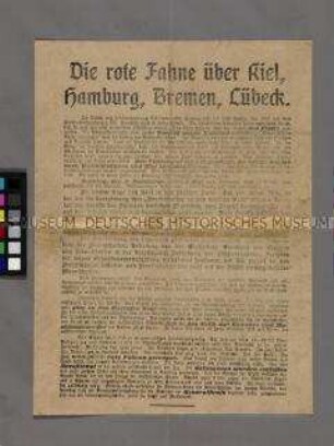 Programmatischer Solidaritätsaufruf mit den aufständischen Matrosen und deren Soldatenräten an die Berliner Arbeiter