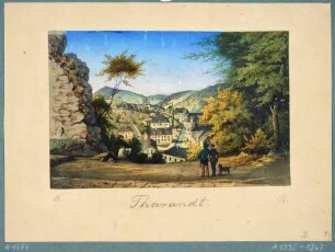 Blick auf Tharandt von der Burgruine aus in Richtung Norden