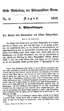 Der Kampf über Gymnasium und höhere Bürgerschule