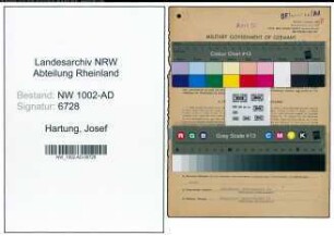 Entnazifizierung Josef Hartung, geb. 20.06.1887 (Oberbrandmeister)