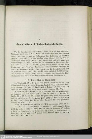 X. Gesundheits- und Sterblichkeitsverhältnisse
