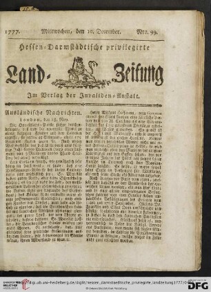 Hessen-Darmstädtische privilegirte Landzeitung