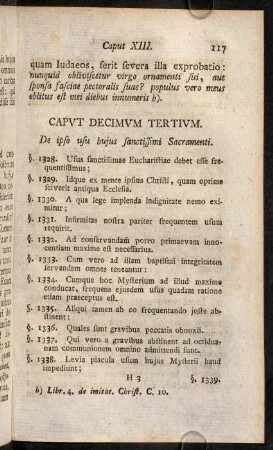 117-132, Caput Decimum Tertium. De ipso usu hujus sanctissimi Sacramenti.