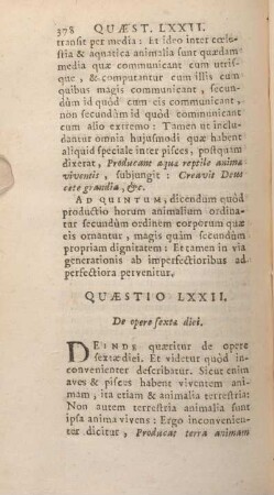 Quaestio LXXII. De opere sextae diei.