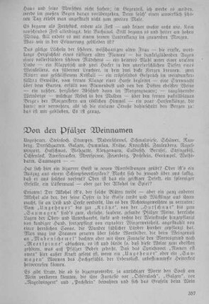 Von den Pfälzer Weinnamen.