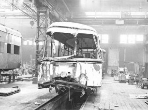 Esslingen Maschinenfabrik Esslingen Straßenbahn-Beiwagen B 2 der SSB Unfallschaden