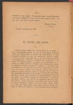 El credo del amor