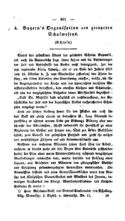Bayern's Organisation des gelehrten Schulwesens : (Schluss.)