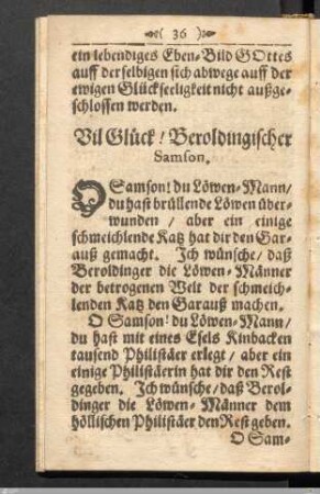 Vil Glück! Beroldingischer Samson.