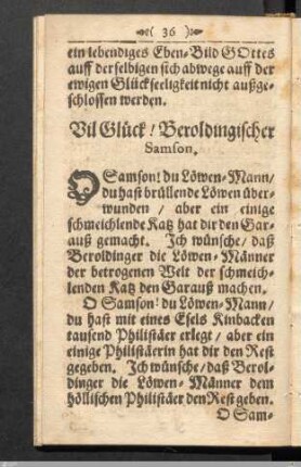 Vil Glück! Beroldingischer Samson.