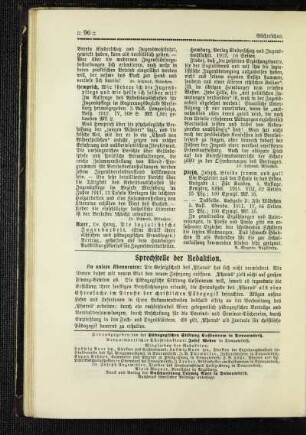 Sprechstelle der Redaktion