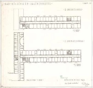 Fischer, Theodor; Bad Kissingen; Salinenhotel - Grundriss 1. OG, Grundriss 2. OG