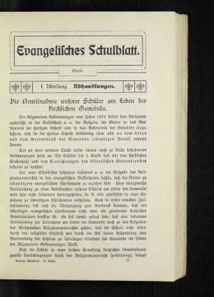 ¬Die¬ Anteilnahme unserer Schüler am Leben der kirchlichen Gemeinde