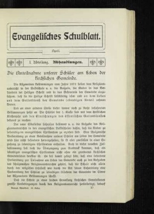 ¬Die¬ Anteilnahme unserer Schüler am Leben der kirchlichen Gemeinde