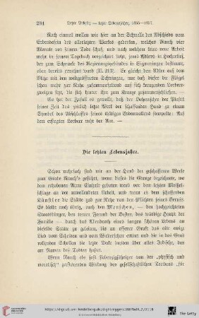 Die letzten Lebensjahre