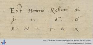 [Provenienz]: Kellner, Heinrich