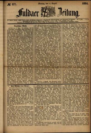 Ausgabe vom Montag, den 04. August 1884.