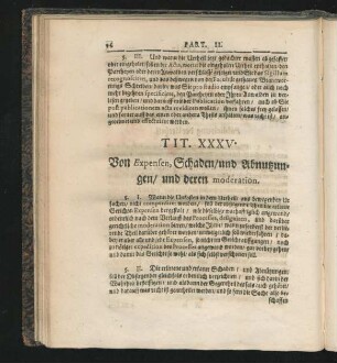 Tit. XXXV. Von Expensen, Schaden/ und Abnutzungen/ und deren moderation.