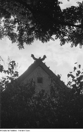 Giebel eines Hauses