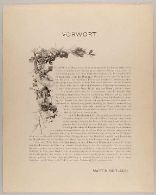 Vorwort mit Initial aus Äpfeln, Epheu, Palette, Prunkkannen mit Geschmeide
