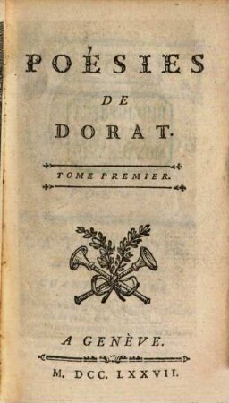 Poésies De Dorat, 1