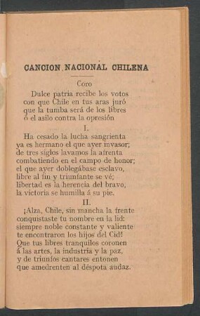 Canción Nacional Chilena