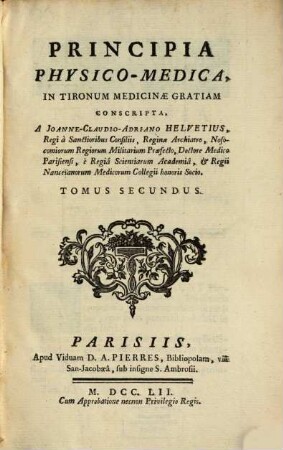 Principia Physico-Medica, 2