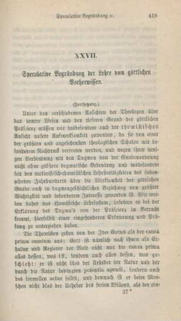 419-434 Speculative Begründung der Lehre vom göttlichen Vorherwissen : Fortsetzung