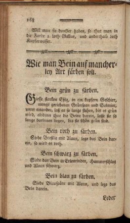 Wie man Bein auf mancherley Art färben soll.
