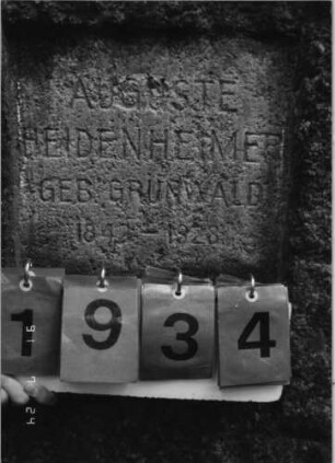 Grabstein 1934 [Hahn S. 91 Grab-Nr. 2810]: Grabstein 1934(Detailaufnahme) [Hahn S. 91 Grab-Nr. 2810]