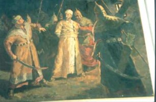 Darstellung der Ermordung des Ulugh Beg, Enkel Timurs, berühmter Mathematiker und Astronom