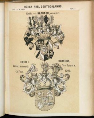 Taf. 33. Grafen von Harrch, vermehrt. - Frhrn v. Horroch