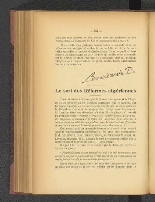 Le sort des Réformes algériennes.