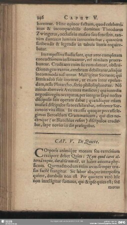 Cap. V. De Quiete