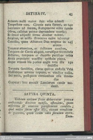 Satyra Quinta