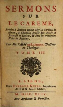 Sermons sur le carême, 3