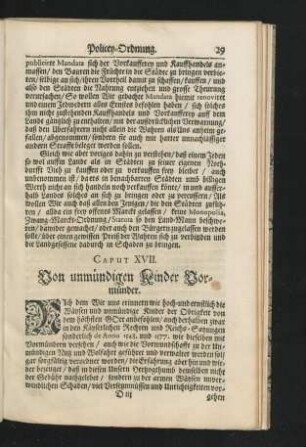 Caput XVII. Von unmündigen Kinder Vormünder.