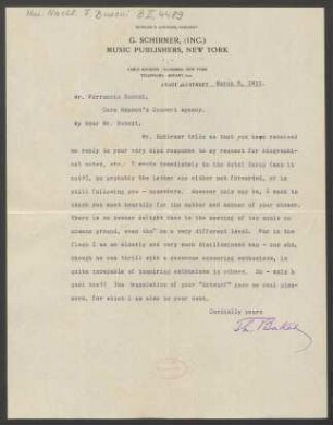 Brief an Ferruccio Busoni, 08.03.1911 : 08.03.1911