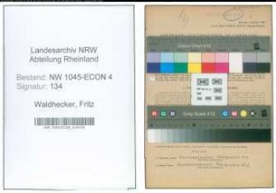 Entnazifizierung Fritz Waldhecker , geb. 11.01.1894 (Kaufmann)