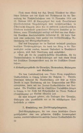 6. Erkundigungsstelle für Vermißte, Verwundete, Gefangene und Gefallene