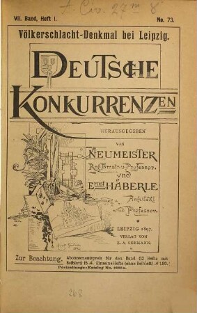 Deutsche Konkurrenzen, 7. 1897 = Nr. 73 - 84