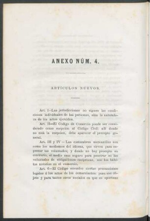 Anexo núm. 4. : Artículos nuevos.