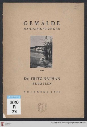 Gemälde und Handzeichnungen ersten Ranges von 1870 bis zur Gegenwart