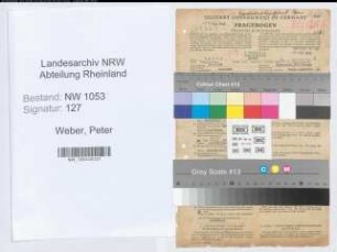 Entnazifizierung Peter Weber , geb. 14.06.1909 (Landwirt)