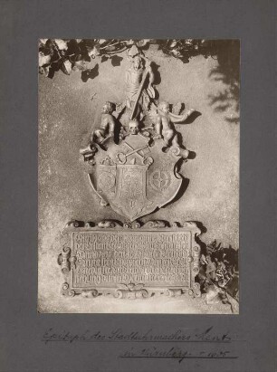 Epitaph des Stadtuhrmachers Ments, Nürnberg: Ansicht