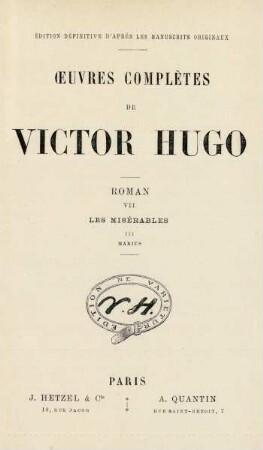 Roman, 7 = Les misérables, 3: Marius