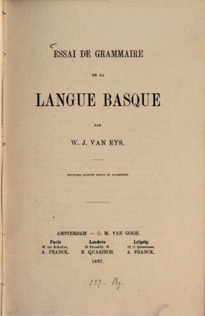 Essai de grammaire de la langue basque