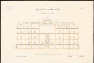 Gymnasium, Saarbrücken Klassenhaus: Längenschnitt durch die Klassen 1:100