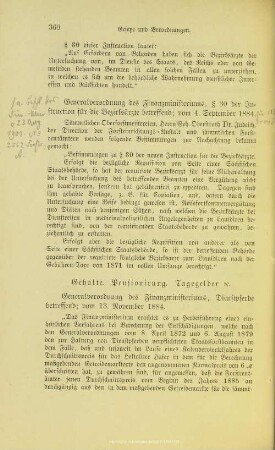 III.1.4 Gehalte. Pensionirung. Tagegelder.