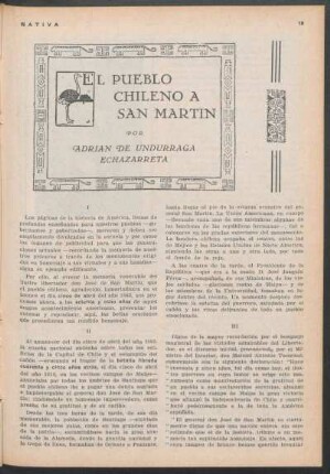 El pueblo chileno a San Martín